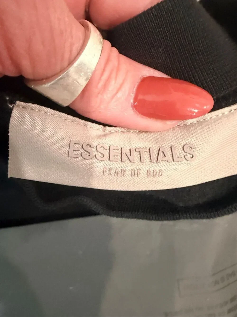 Fear of God Essentials Pullover Sweatshirt Black Stretch Limo Size XS New